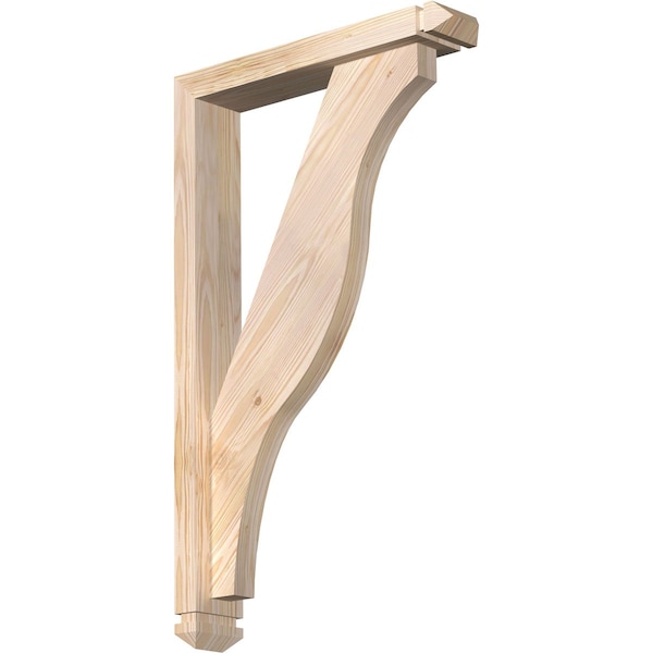 Ekena Millwork Funston Arts and Crafts Smooth Bracket w/ Offset Brace, Douglas Fir, 3 1/2"W x 18"D x 30"H BKT0402X18X30FST03SDF - main